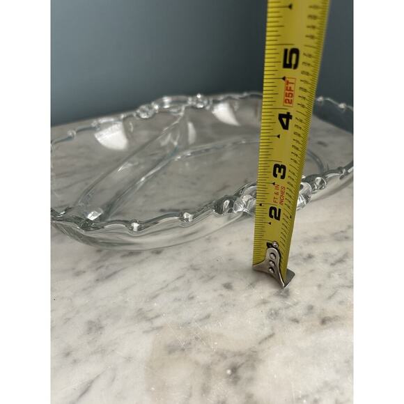 Fostoria Vintage Century Dish 3 Part Divided Handles Glass Serving Relish Nuts - Picture 6 of 13